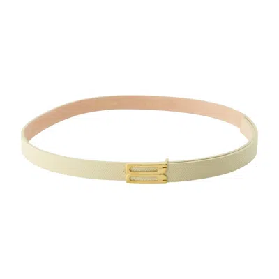 Victoria Beckham Micro Frame Belt - Leather - White In Neutral