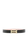 Victoria Beckham Small Grained-leather Belt In Black