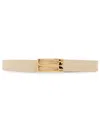 Victoria Beckham Micro Frame Belt In Ivory Grained Calfskin In White
