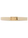 Victoria Beckham Micro Frame Belt In Ivory Grained Calfskin In White