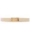 Victoria Beckham Micro Frame Belt In Ivory Grained Calfskin In White
