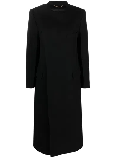 Victoria Beckham Mid-length Merino-blend Coat In Black