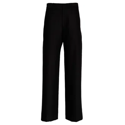 Victoria Beckham Mid Rise Relaxed Curved Straight Leg Pants In Black