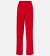 Victoria Beckham Mid-rise Tapered Pants In Red