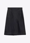 Victoria Beckham Denim Midi Skirt In Blue