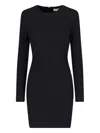 Victoria Beckham Below-knee Length Wool Blend Dress In Black