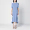 Victoria Beckham Womens Flared Short-sleeves Stretch-woven Blend Midi Dress Bluebell In Blue