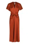 Victoria Beckham Midi Dress Eve In Orange
