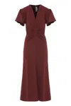 Victoria Beckham Midi Dress Eve In Brown