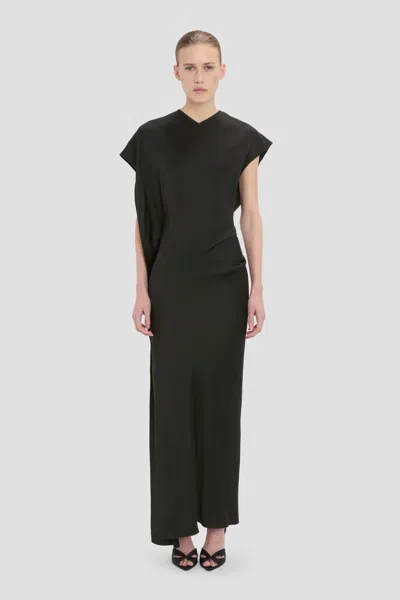 Victoria Beckham Midi Dress In Black