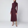 Victoria Beckham Midi Dress With Knotted Detail And Long Sleeves In Purple