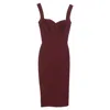 Victoria Beckham Midi Dress In Burgundy Polyester In Red