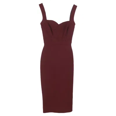 Victoria Beckham Midi Dress In Burgundy Polyester In Red