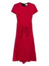 Victoria Beckham Fuchsia Pink Midi Dress With Gathered Waist In Red