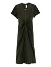 Victoria Beckham Midi Dress With Deep V-neckline In Black