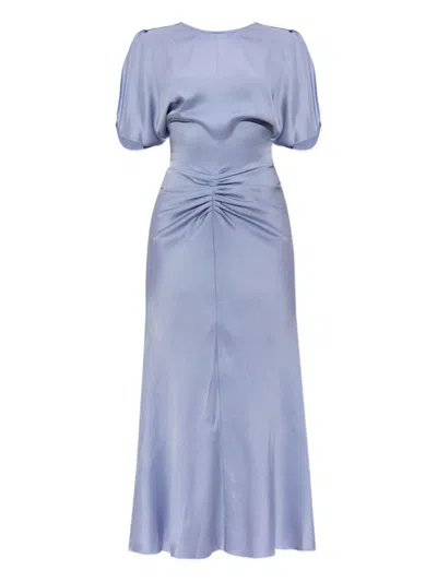 Victoria Beckham Midi Dress With Ruffles And Puff Sleeves