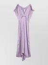 Victoria Beckham Petunia-coloured Midi Dress With Ruffles In Purple
