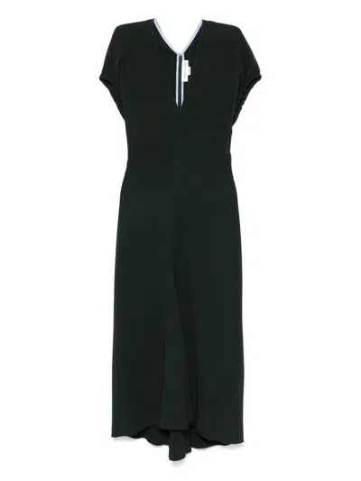 VICTORIA BECKHAM VICTORIA BECKHAM MIDI DRESS WITH V-NECK