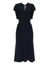 Victoria Beckham Midi Dress With V-neck In Blue
