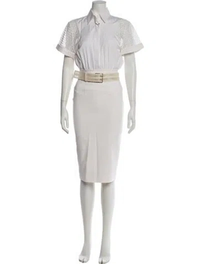 Pre-owned Victoria Beckham Midi Length Dress In Neutral
