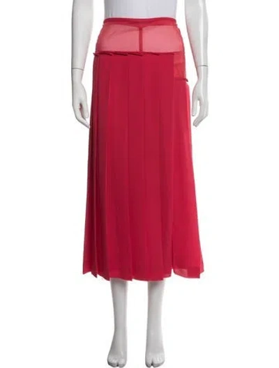 Pre-owned Victoria Beckham Midi Length Skirt In Red