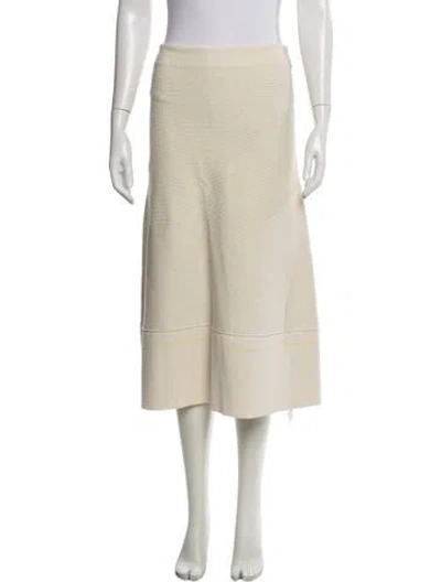 Pre-owned Victoria Beckham Midi Length Skirt In White