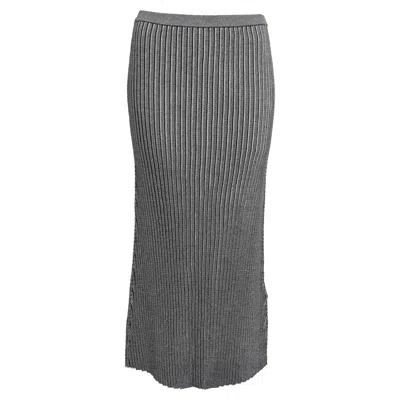 Victoria Beckham Midi Skirt In Grey Polyester In Gray