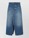 Victoria Beckham Midi Skirt With Front Slit And Pockets In Blue