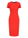 Victoria Beckham T-shirt Fitted Midi Dress With Back Zipper