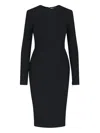 Victoria Beckham Fitted Long Sleeve T-shirt Dress In Black  