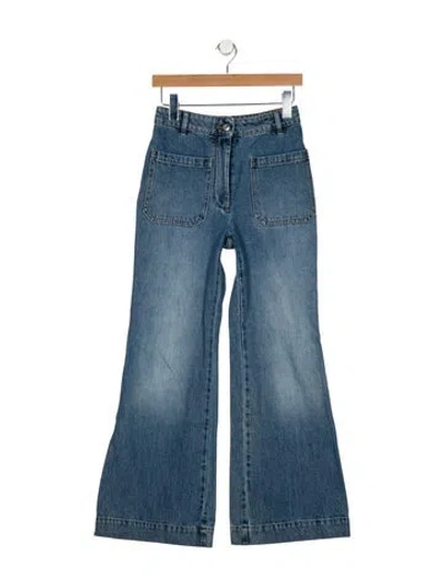 Pre-owned Victoria Beckham Mid-rise Flared Jeans In Blue
