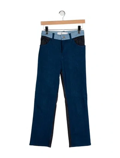 Pre-owned Victoria Beckham Mid-rise Straight Leg Jeans In Blue