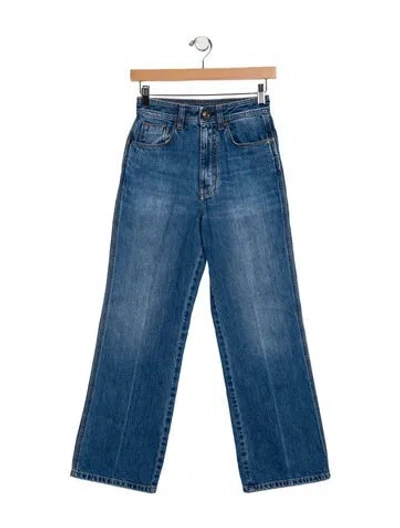 Pre-owned Victoria Beckham Mid-rise Straight Leg Jeans In Blue