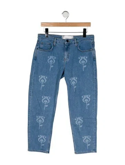 Pre-owned Victoria Beckham Mid-rise Straight Leg Jeans In Blue