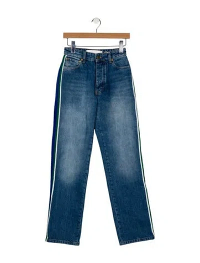 Pre-owned Victoria Beckham Mid-rise Straight Leg Jeans In Blue