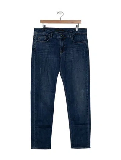 Pre-owned Victoria Beckham Mid-rise Straight Leg Jeans In Blue