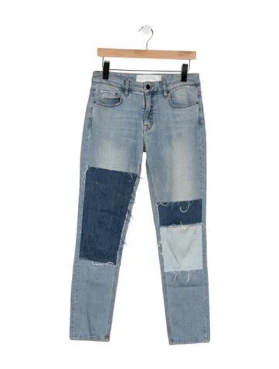 Pre-owned Victoria Beckham Mid-rise Straight Leg Jeans In Blue