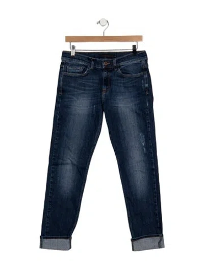 Pre-owned Victoria Beckham Mid-rise Straight Leg Jeans In Blue