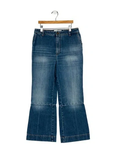 Pre-owned Victoria Beckham Mid-rise Wide Leg Jeans In Blue