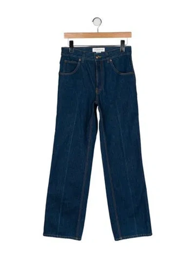 Pre-owned Victoria Beckham Mid-rise Wide Leg Jeans In Blue