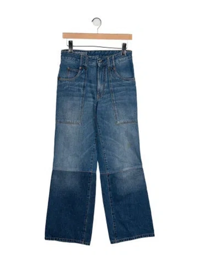 Pre-owned Victoria Beckham Mid-rise Wide Leg Jeans In Blue