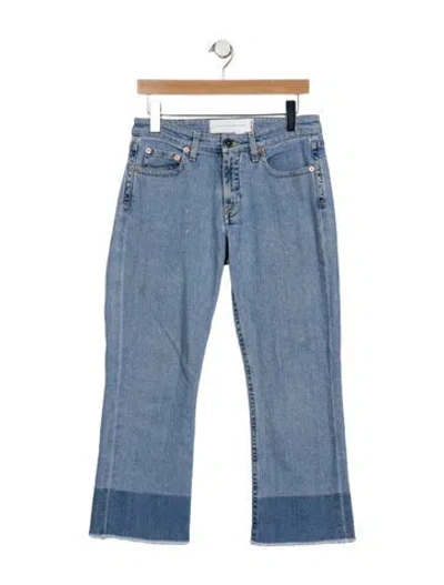 Pre-owned Victoria Beckham Mid-rise Wide Leg Jeans In Blue