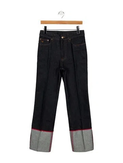 Pre-owned Victoria Beckham Mid-rise Wide Leg Jeans In Blue