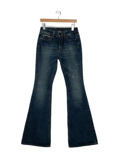 Pre-owned Victoria Beckham Mid-rise Wide Leg Jeans In Blue
