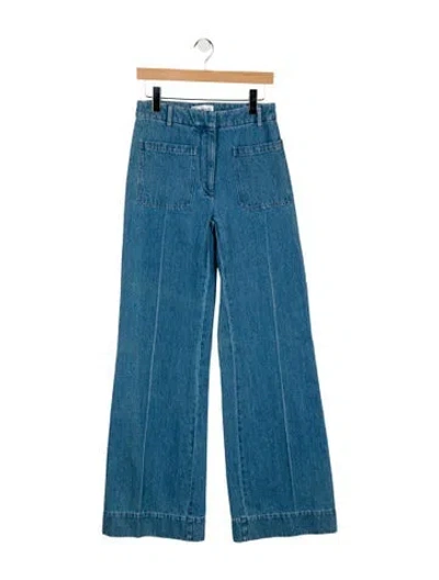 Pre-owned Victoria Beckham Mid-rise Wide Leg Jeans In Blue