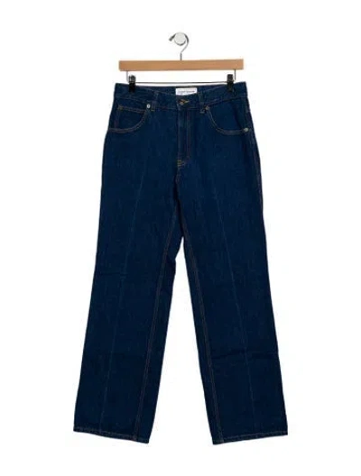 Pre-owned Victoria Beckham Mid-rise Wide Leg Jeans In Blue