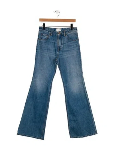 Pre-owned Victoria Beckham Mid-rise Wide Leg Jeans In Blue