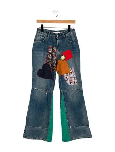 Pre-owned Victoria Beckham Mid-rise Wide Leg Jeans In Blue