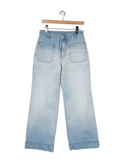 Pre-owned Victoria Beckham Mid-rise Wide Leg Jeans In Blue