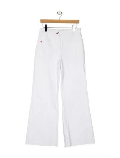 Pre-owned Victoria Beckham Mid-rise Wide Leg Jeans In White
